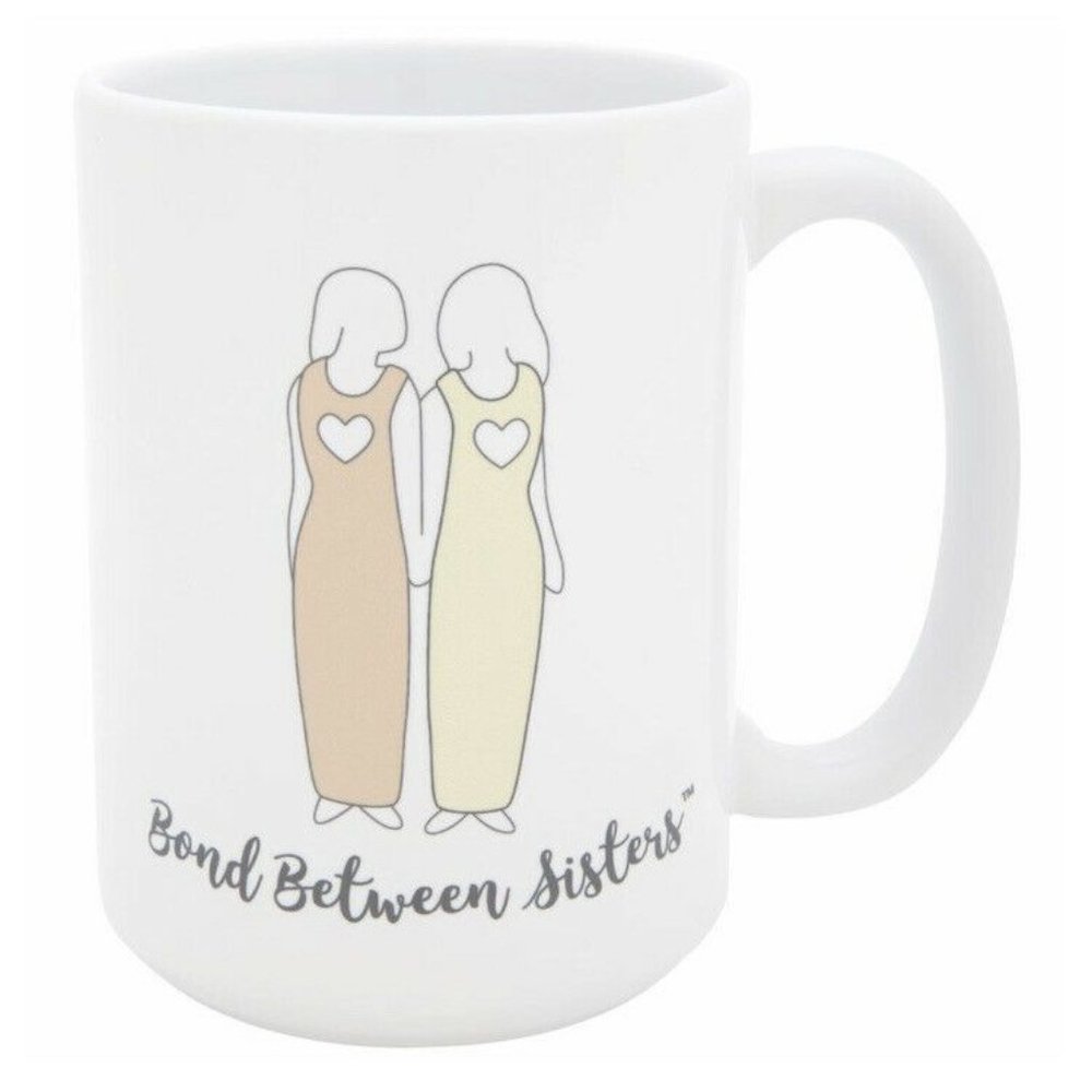 Bond Between Sisters Coffee Mug Ceramic Cup Design On Both Sides 15oz Gift New